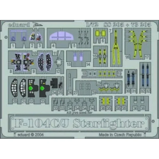 F-104C/J Starfighter für Hasegawa Bausatz, 1/72 - Eduard Accessorie... F-104C/J Starfighter für Hasegawa Bausatz, 1/72 - Eduard Accessorie...