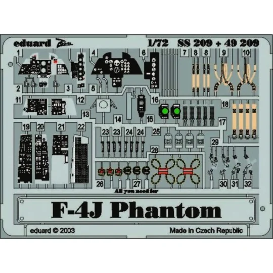 F-4J Phantom II, 1/72 - Eduard Accessories SS209