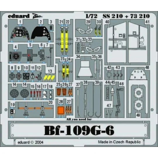 Bf-109G-6, 1/72 - Eduard Accessories SS210 Bf-109G-6, 1/72 - Eduard Accessories SS210