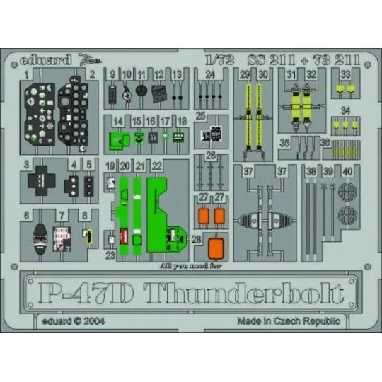 P-47D-30 Thunderbolt, 1/72 - Eduard Accessories SS211
