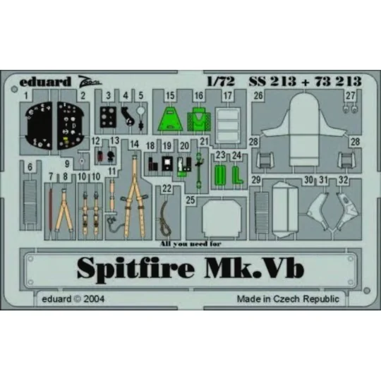 Spitfire Mk.Vb, 1/72 - Eduard Accessories SS213