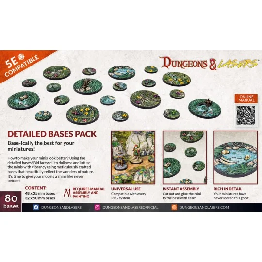 Dungeons & Lasers Miniatures: DETAILED BASES PACK - Archon Studio D...