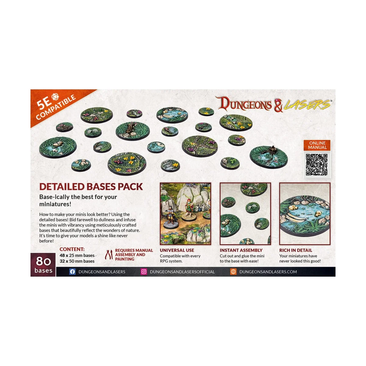 Dungeons & Lasers Miniatures: DETAILED BASES PACK - Archon Studio D...