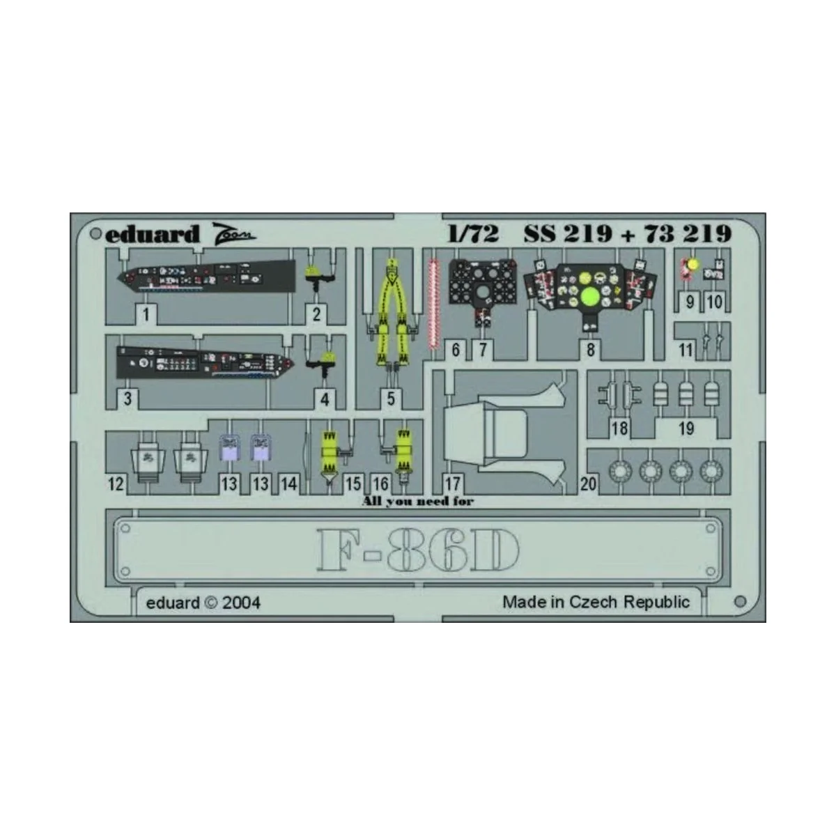 F-86D Sabre Dog, 1/72 - Eduard Accessories SS219