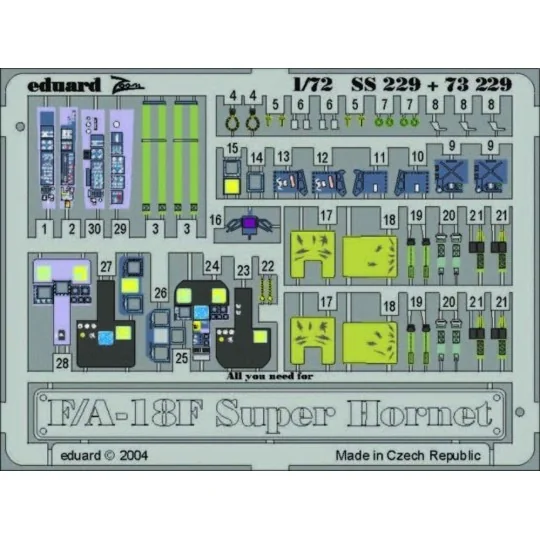 F-18F Super Hornet, 1/72 - Eduard Accessories SS229