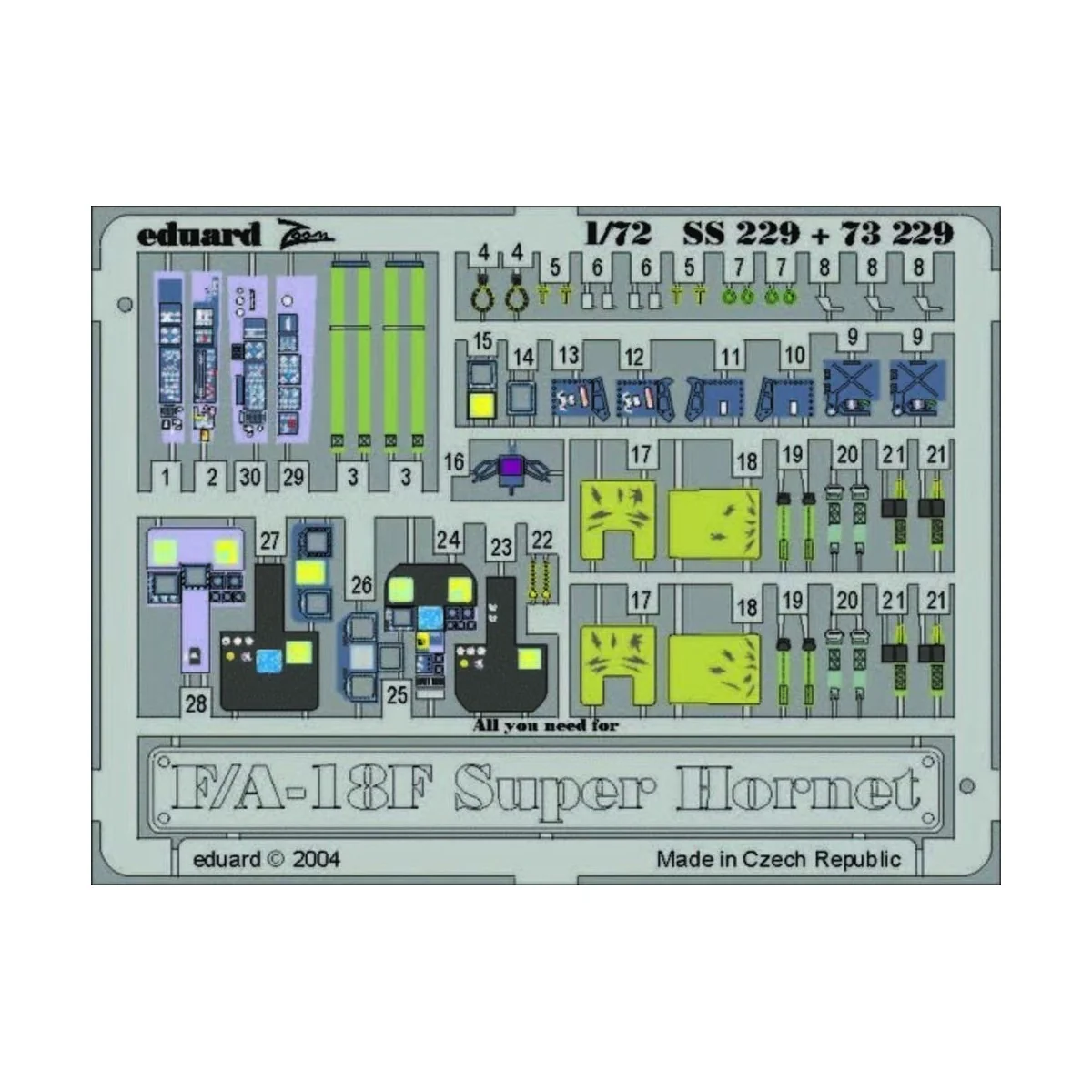 F-18F Super Hornet, 1/72 - Eduard Accessories SS229