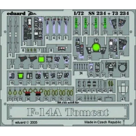 F-14A Tomcat, 1/72 - Eduard Accessories SS234