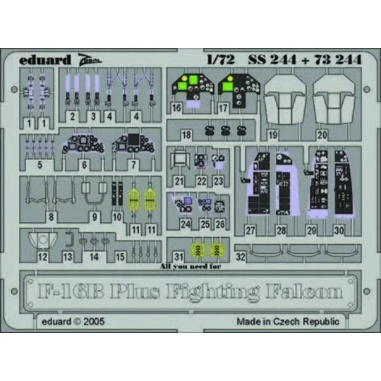 F-16B Plus Fighting Falcon SS244 - Eduard Accessories SS244