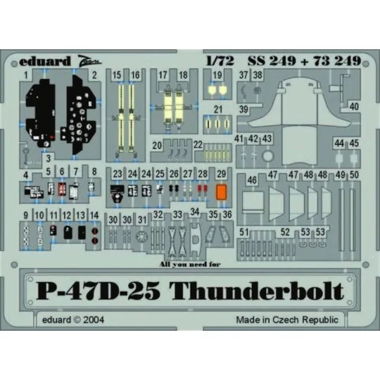 P-47D-25 Thunderbolt, 1/72 - Eduard Accessories SS249