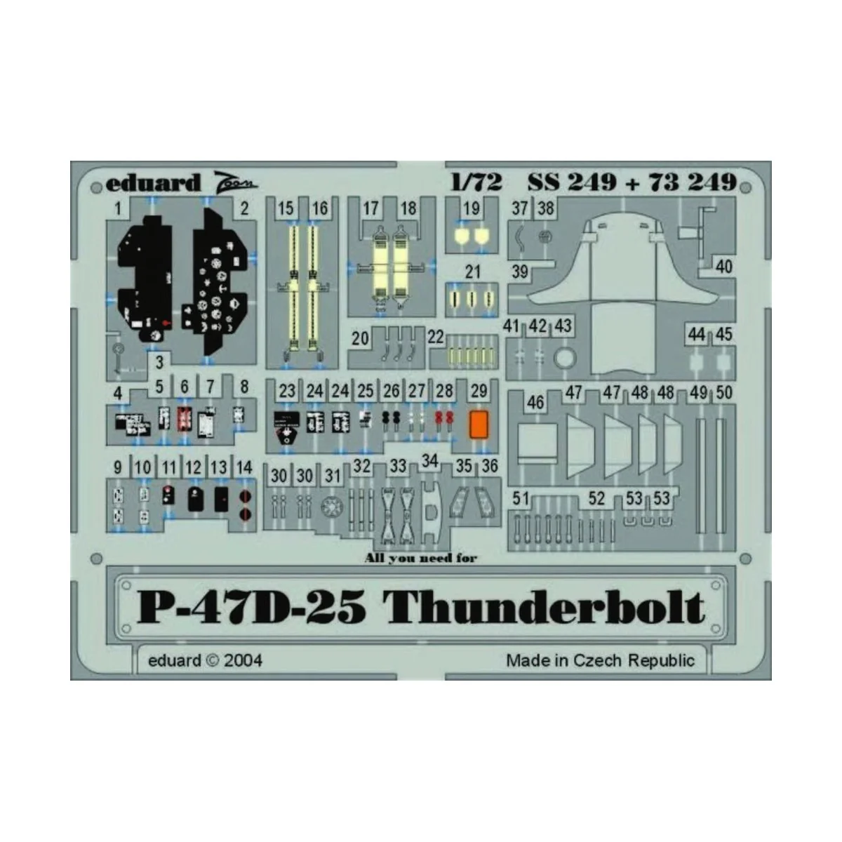 P-47D-25 Thunderbolt, 1/72 - Eduard Accessories SS249