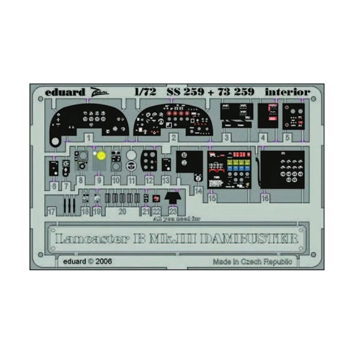 Lancaster B Mk.III Dambuster interior Für Hasegawa Bausatz., 1/72 -... Lancaster B Mk.III Dambuster interior Für Hasegawa Bausatz., 1/72 -...