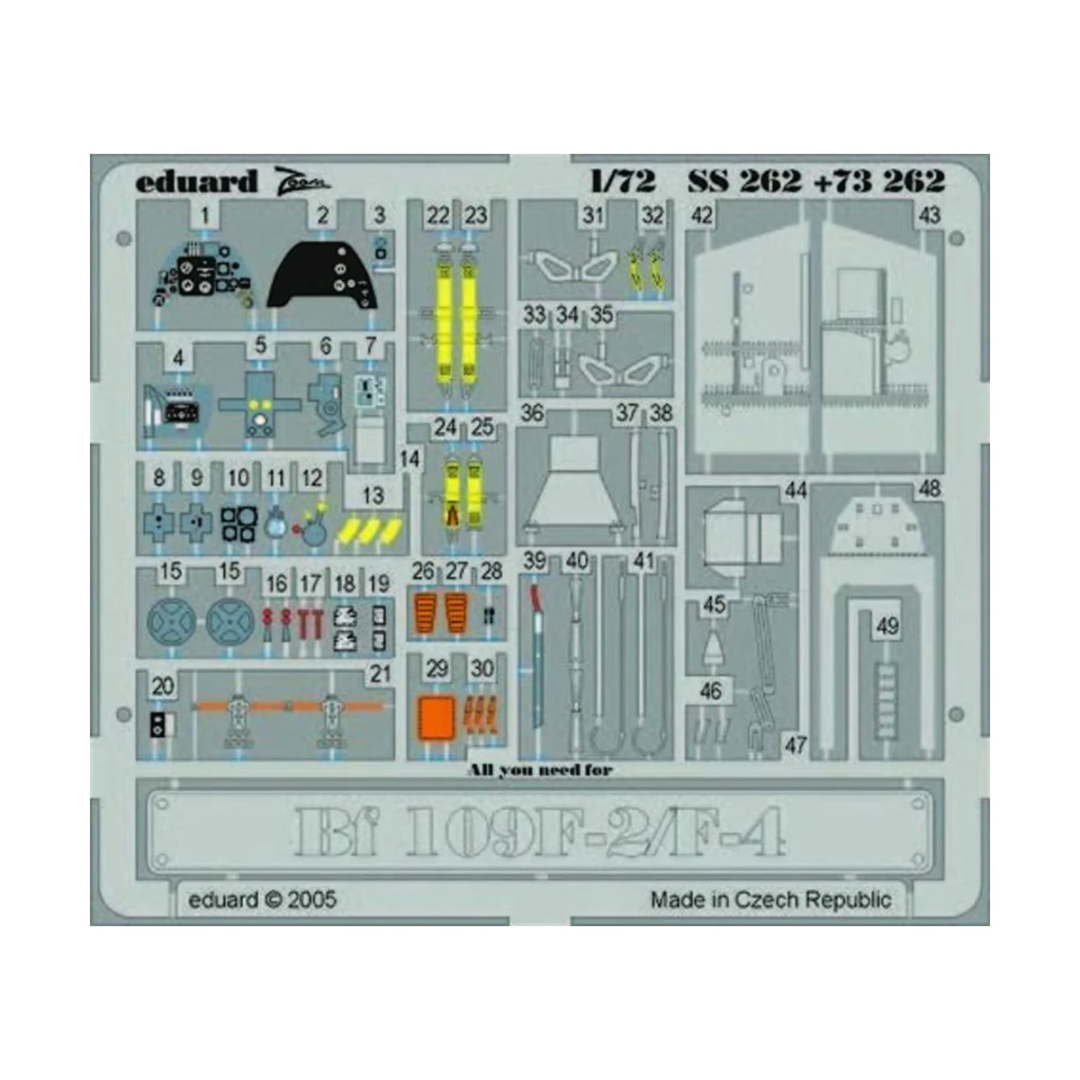 Bf 109F-2/F-4, 1/72 - Eduard Accessories SS262