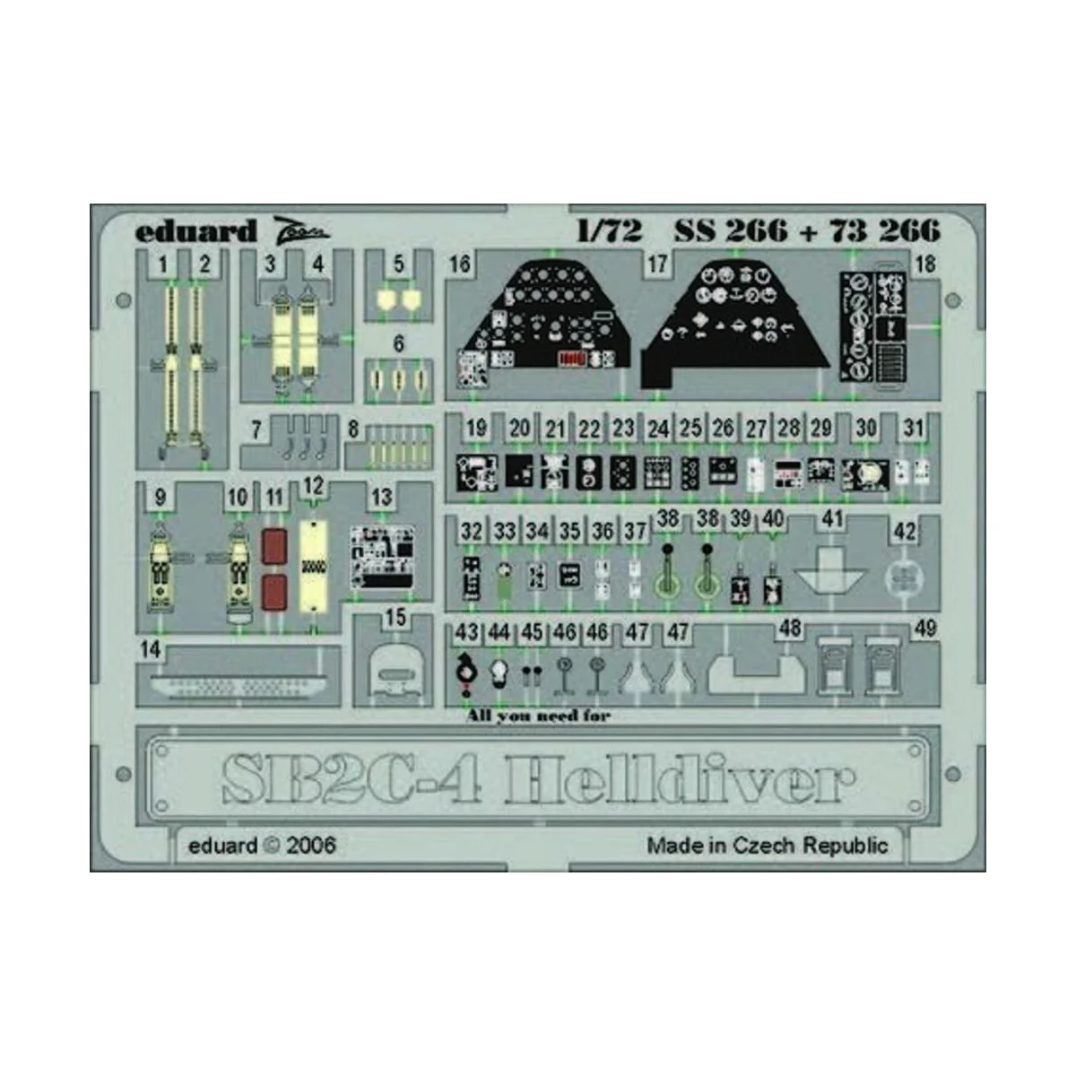 SB2C-4 Helldiver für Academy Bausatz - Eduard Accessories SS266