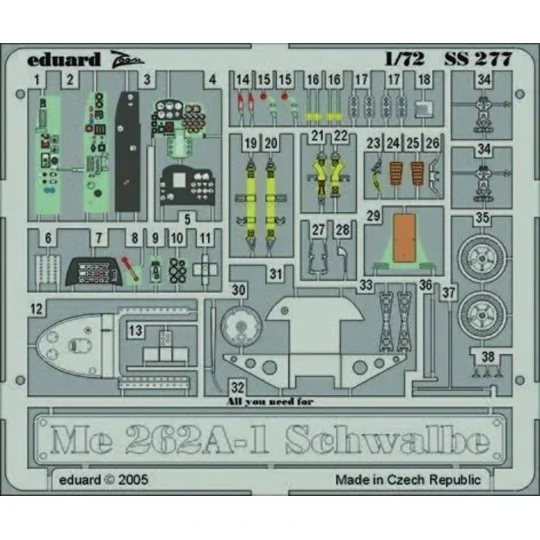 Me 262A-1 Schwalbe SS277, 1/72 - Eduard Accessories SS277