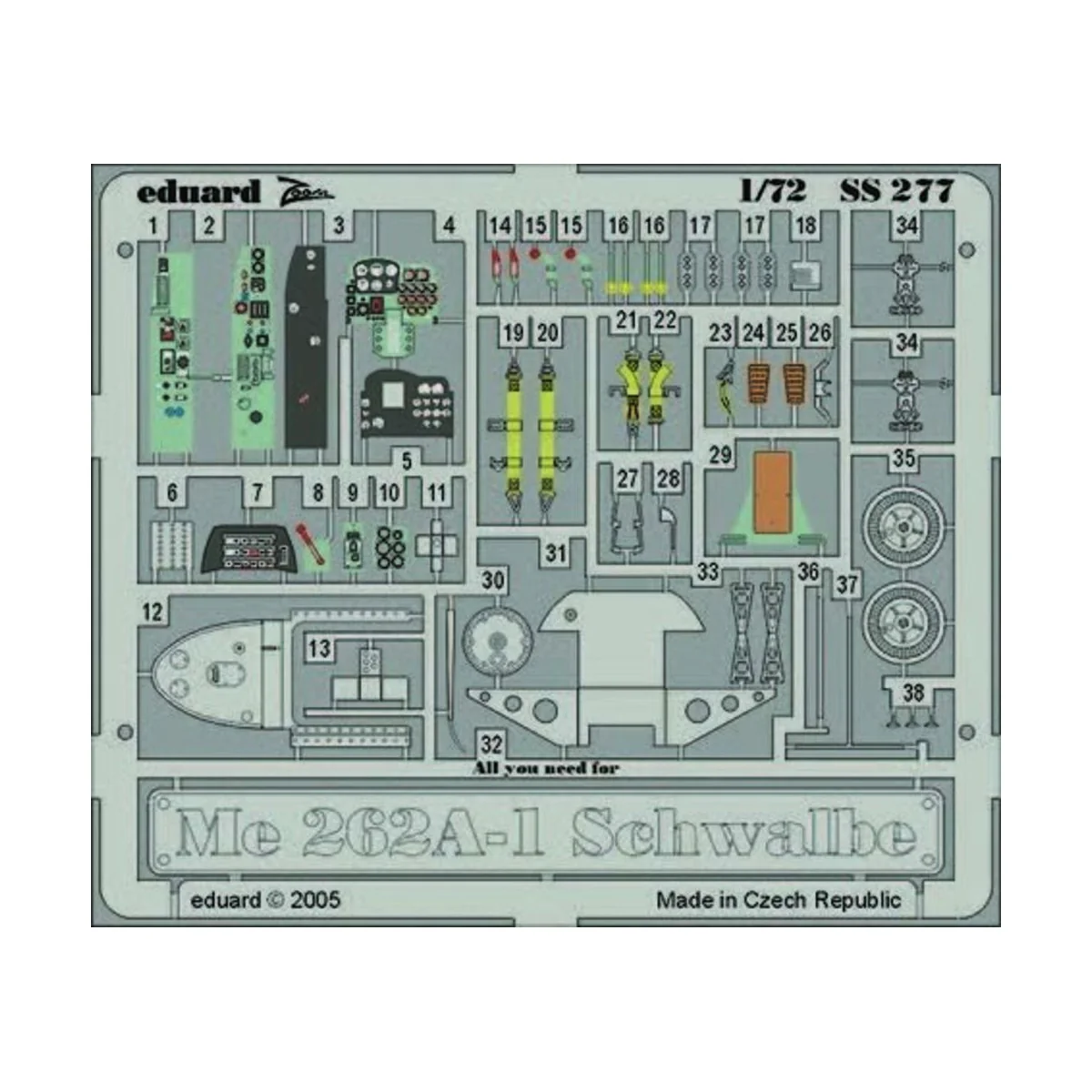 Me 262A-1 Schwalbe SS277, 1/72 - Eduard Accessories SS277