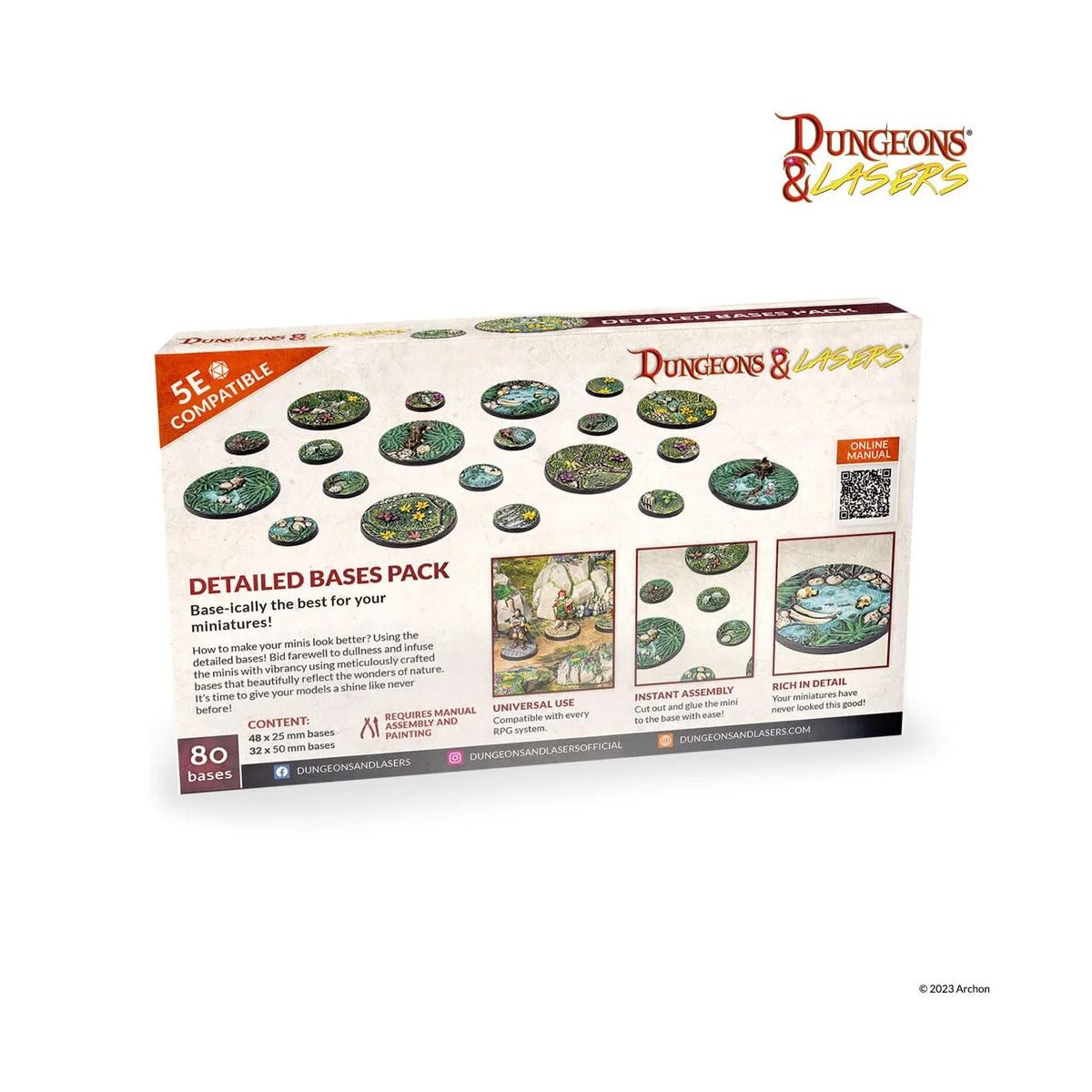 Dungeons & Lasers Miniatures: DETAILED BASES PACK - Archon Studio D...