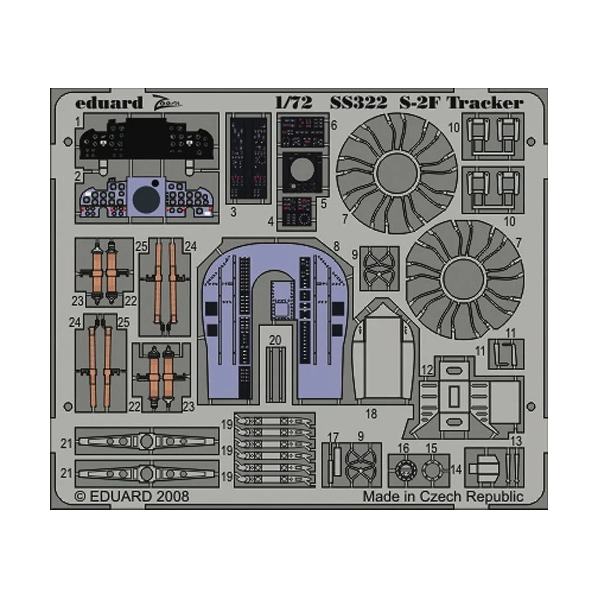 S-2F Für Hasegawa Bausatz, 1/72 - Eduard Accessories SS322