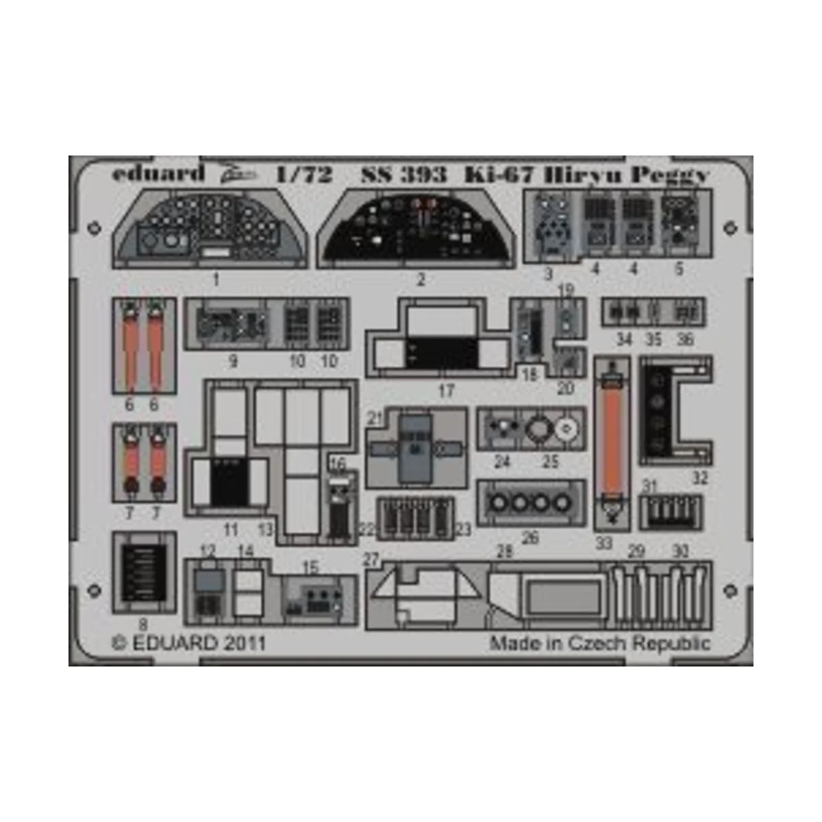 Ki-67 Hiryu Peggy for Hasegawa - Eduard Accessories SS393