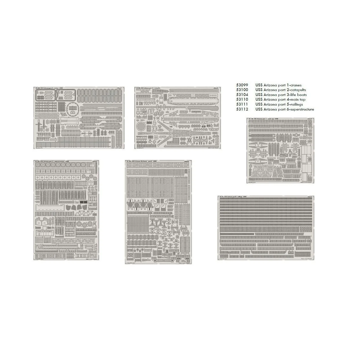 USS ARIZONA 1/200 -Part I. for Trumpeter, 1/200 - Eduard Accessorie...