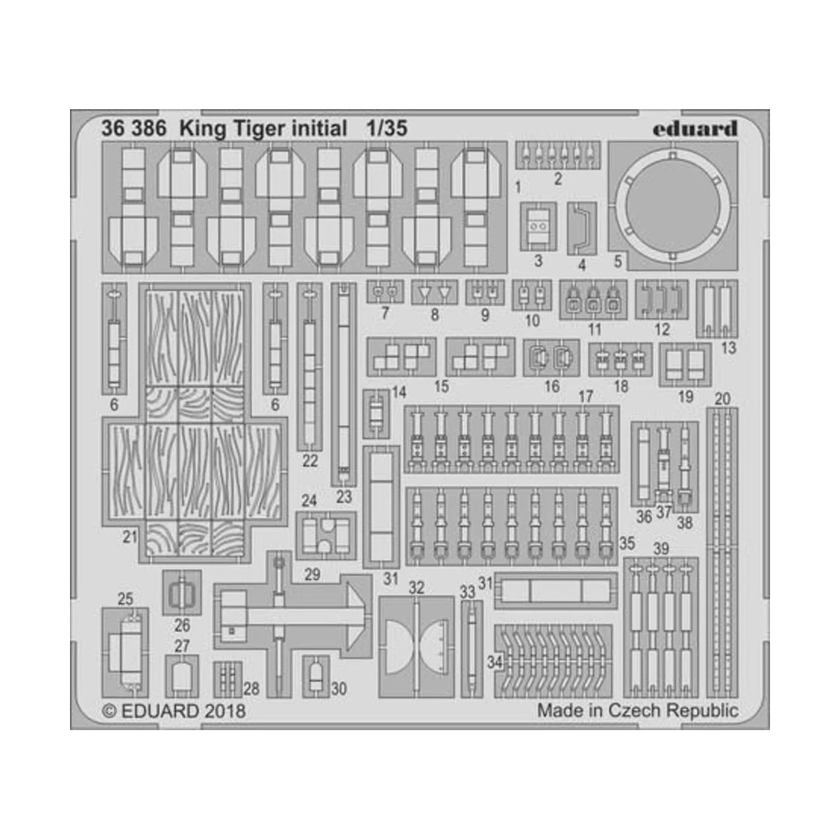King Tiger initial for Takom, 1/35 - Eduard Accessories BIG3592