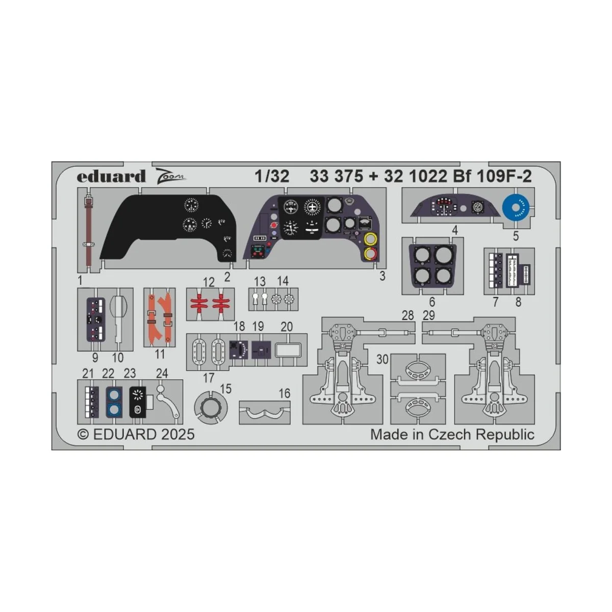 Bf 109F-2 HOBBY 2000 / HASEGAWA - Eduard Accessories BIG33166