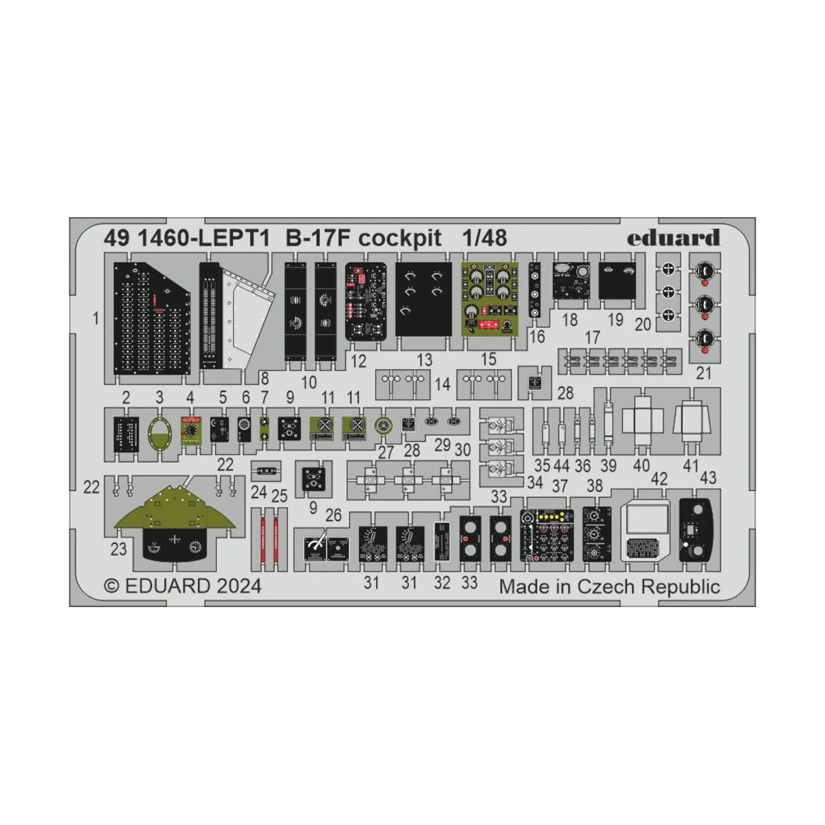 B-17F alternate nose (frame X) PART I, 1/48 - Eduard Accessories BI... B-17F alternate nose (frame X) PART I, 1/48 - Eduard Accessories BI...