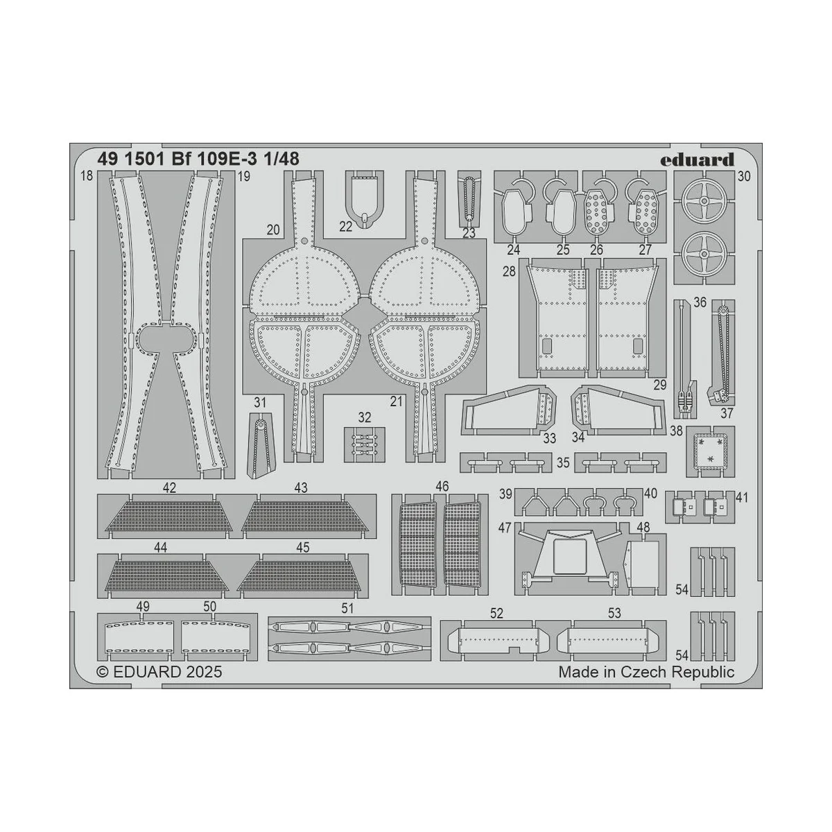 Bf 109E-3 HOBBY BOSS, 1/48 - Eduard Accessories BIG49444