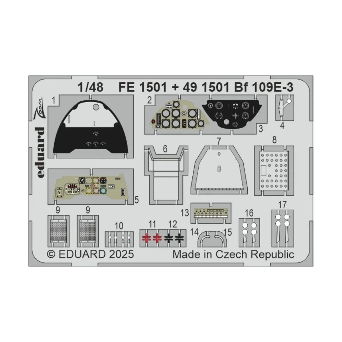 Bf 109E-3 HOBBY BOSS, 1/48 - Eduard Accessories BIG49444
