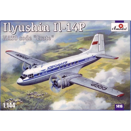 Ilyushin IL-14P Crate Soviet civil airc., 1/144 - Amodel AMO1416 Ilyushin IL-14P Crate Soviet civil airc., 1/144 - Amodel AMO1416