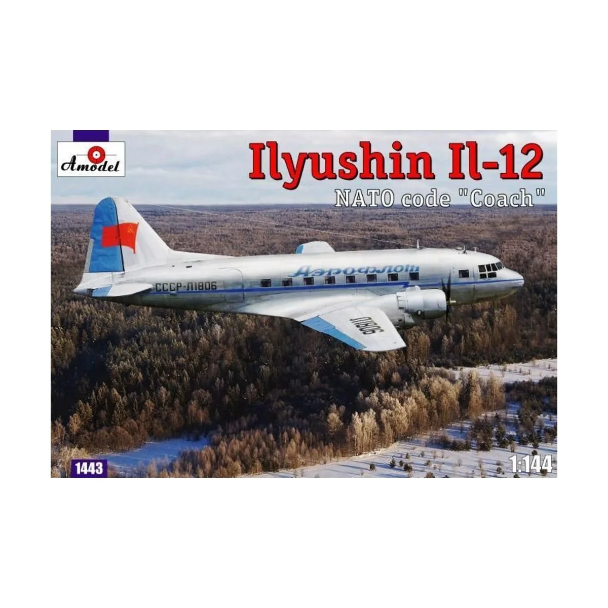 Ilyushin IL-12 'Coach' Soviet cargo air., 1/144 - Amodel AMO1443 Ilyushin IL-12 'Coach' Soviet cargo air., 1/144 - Amodel AMO1443