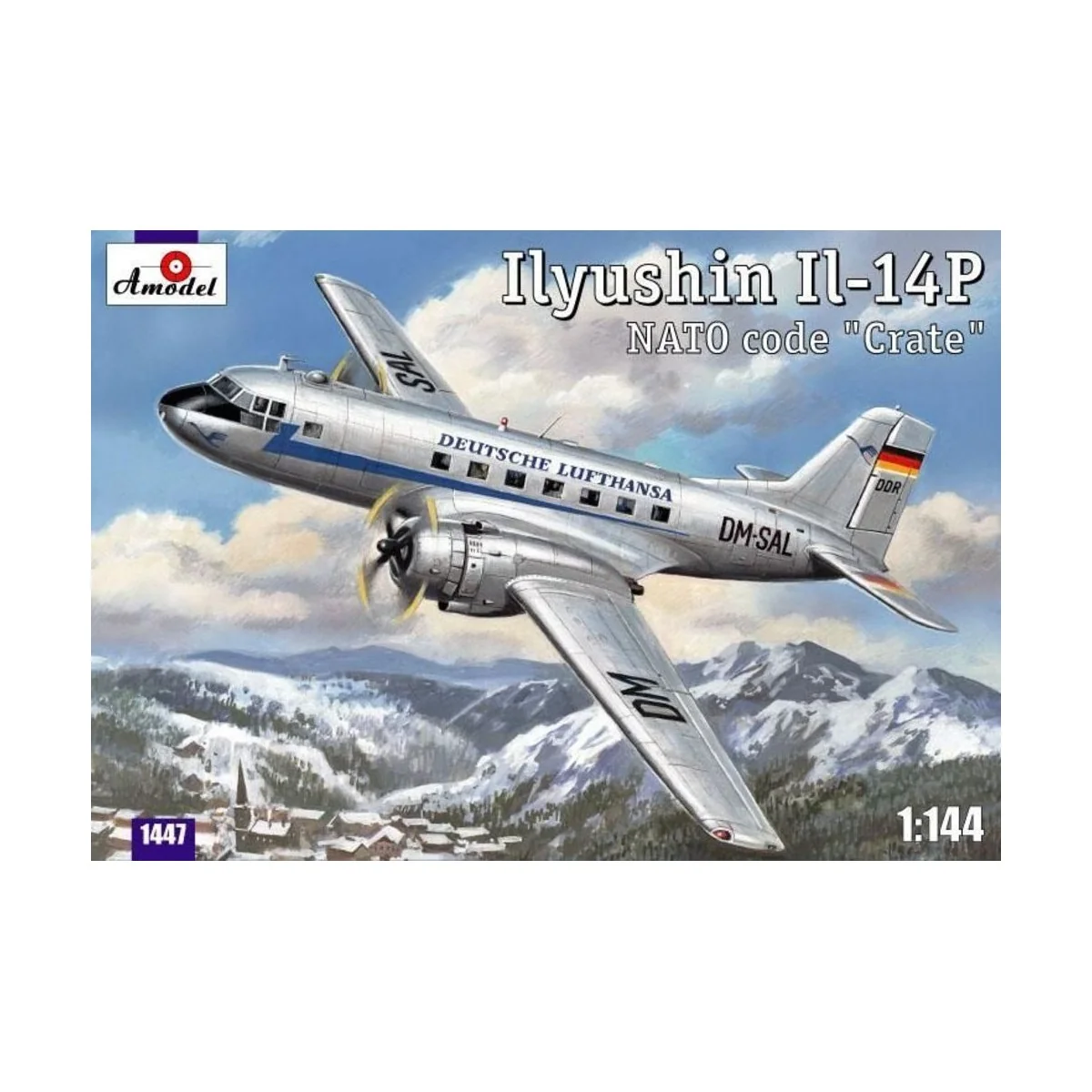 Ilyushin IL-14P DDR Lufthansa civil airc, 1/144 - Amodel AMO1447 Ilyushin IL-14P DDR Lufthansa civil airc, 1/144 - Amodel AMO1447