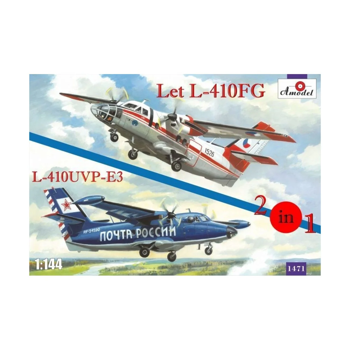 Let L-410FG & L-410UVP-3 aircraft (2kits, 1/144 - Amodel AMO1471