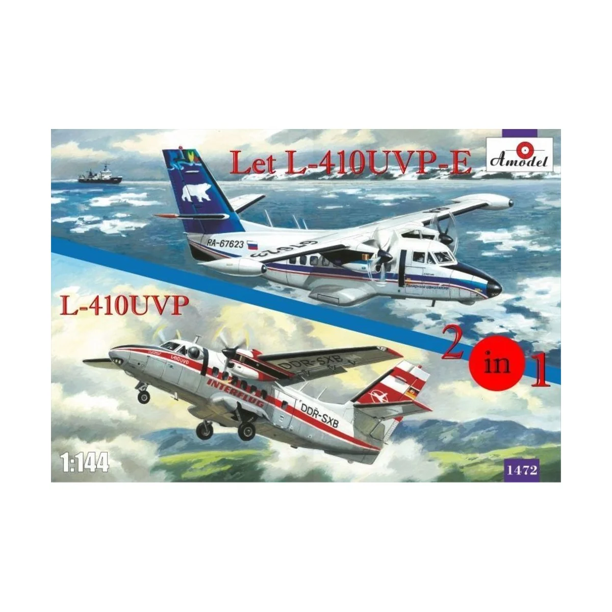 Let L-410UVP-E & L-410UVP aircraft(2 kit, 1/144 - Amodel AMO1472