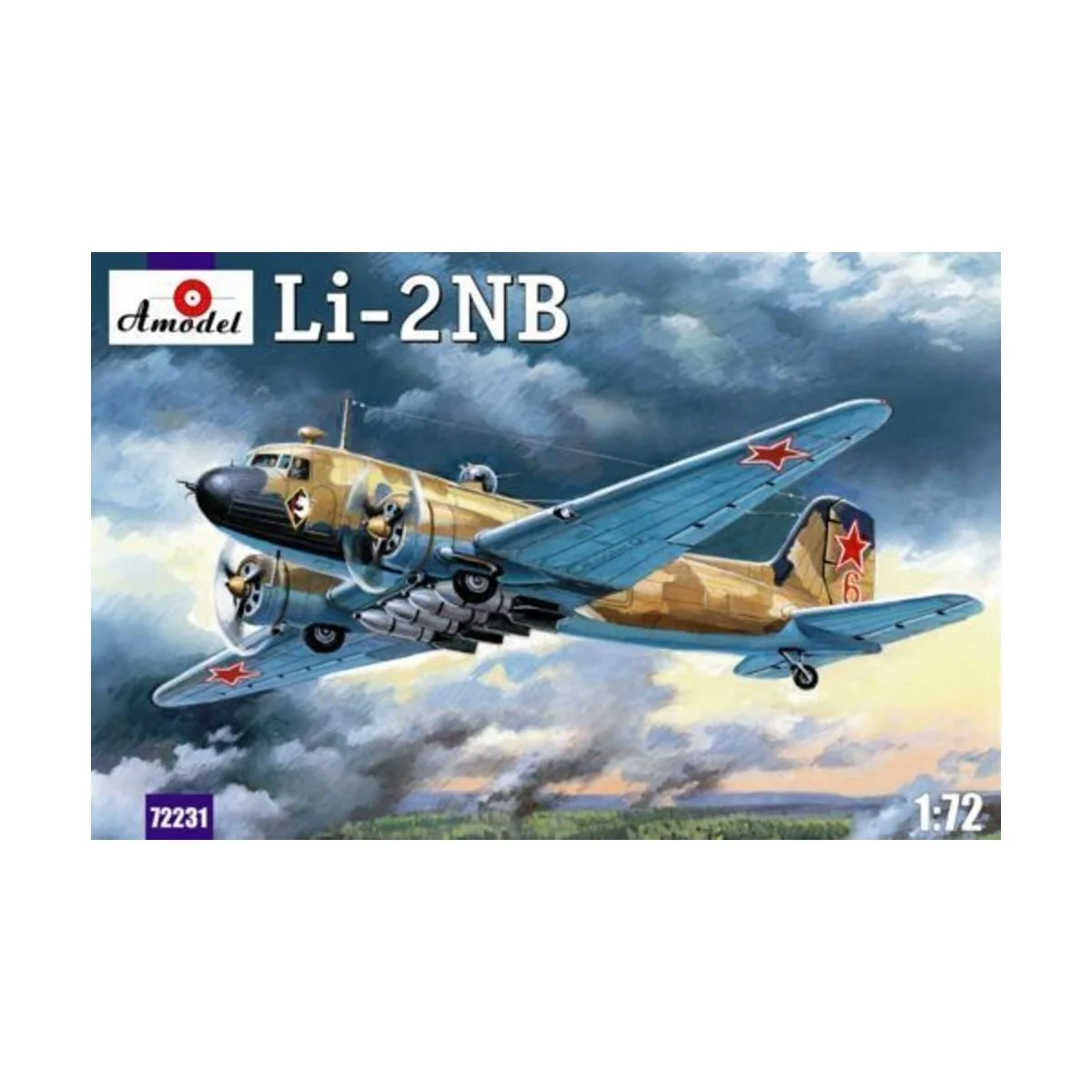 Lisunow Li-2NB Soviet light bomber, 1/72 - Amodel AMO72231 Lisunow Li-2NB Soviet light bomber, 1/72 - Amodel AMO72231