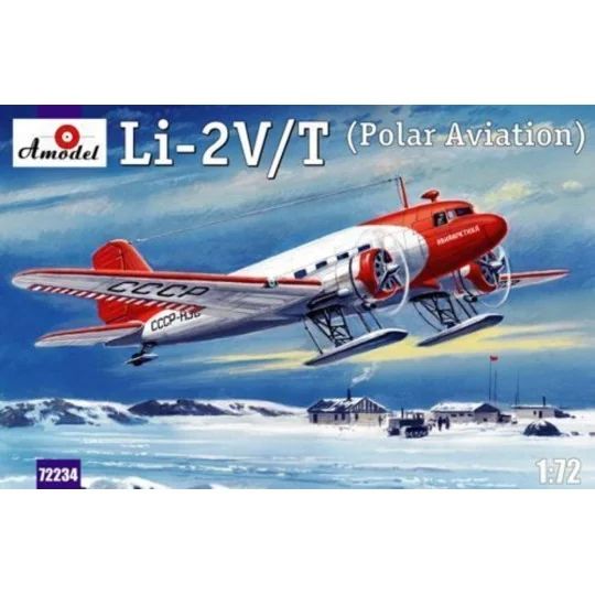Lisunow Li-2V/T Soviet polar aircraft, 1/72 - Amodel AMO72234