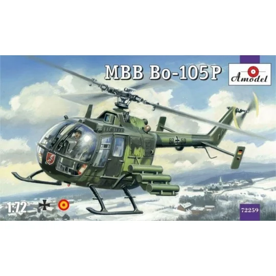 MBB Bo-105P helicopter, military version, 1/72 - Amodel AMO72259 MBB Bo-105P helicopter, military version, 1/72 - Amodel AMO72259