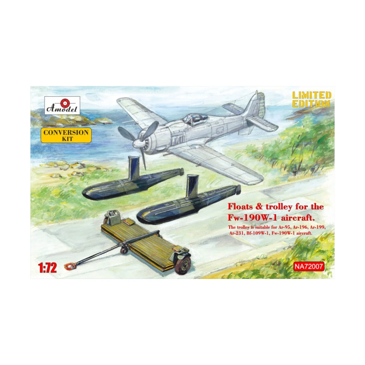 Floats & trolley for Fw-190W-1 fighter - Amodel AMO-NA72007