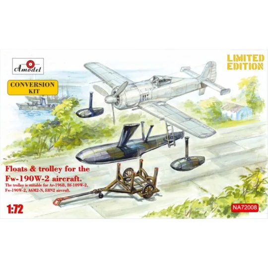 Floats & trolley for Fw-190W-2 fighter, 1/72 - Amodel AMO-NA72008