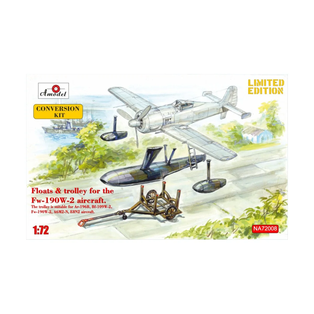 Floats & trolley for Fw-190W-2 fighter - Amodel AMO-NA72008