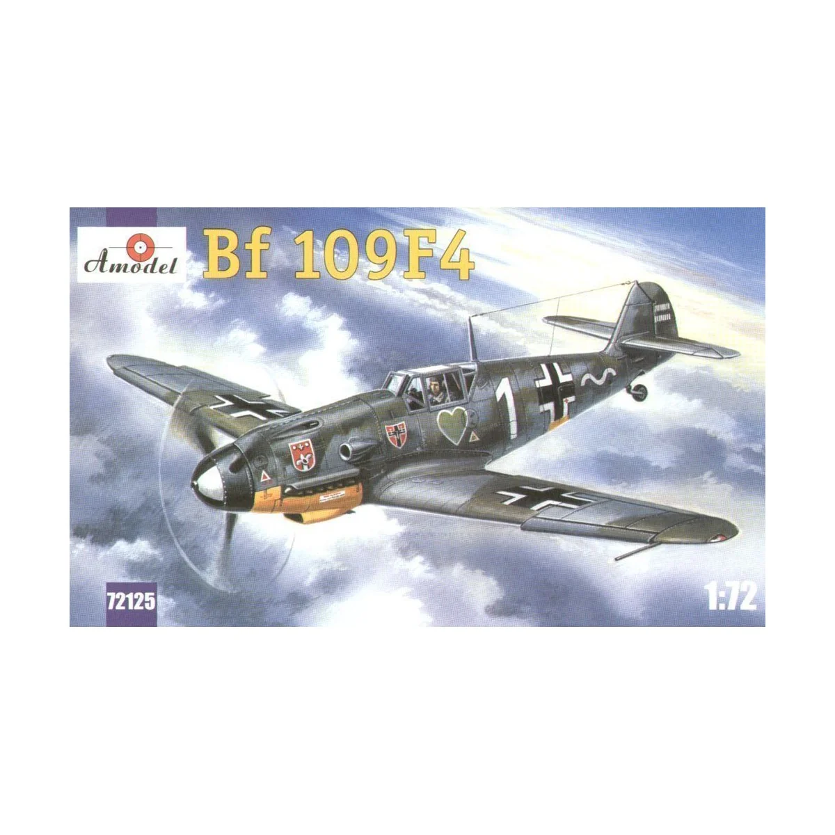 Messerschmitt Bf-109F4 WWII Ger. fighter, 1/72 - Amodel AMO72125