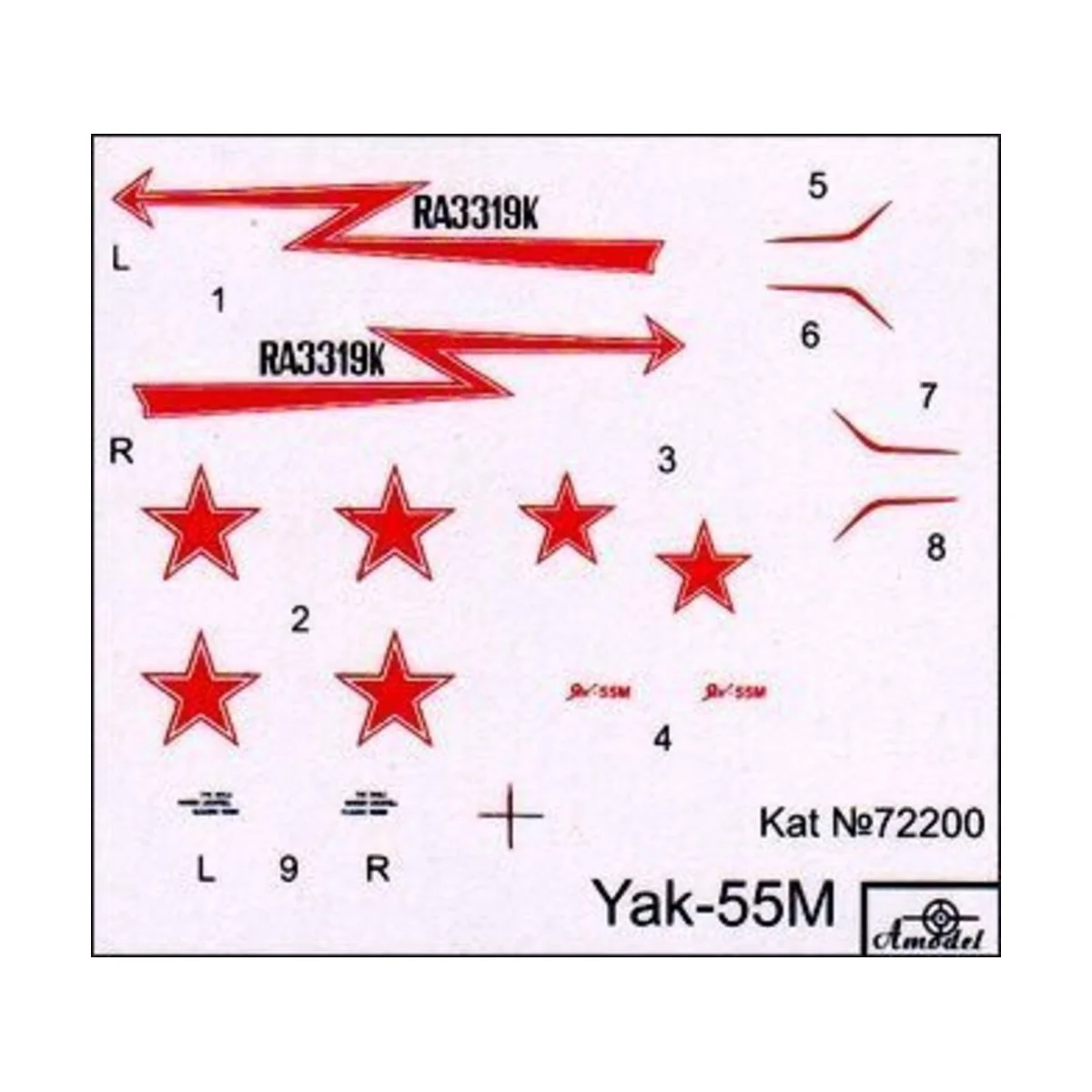 Yak-55M Soviet aerobatic aircraft, 1/72 - Amodel AMO72200 Yak-55M Soviet aerobatic aircraft, 1/72 - Amodel AMO72200