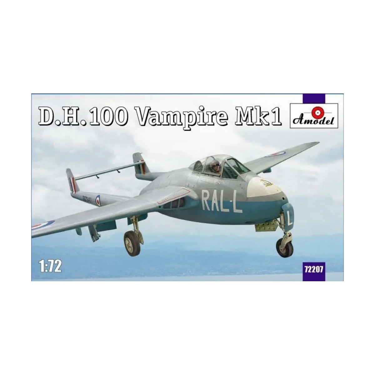 D.H.100 Vampire Mk1 RAF jet fighter - Amodel AMO72207