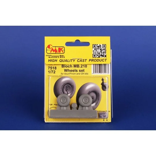 Bloch MB.210 Mainwheels and Tailwheel w/Leg, 1/72 - CMK 129-7518