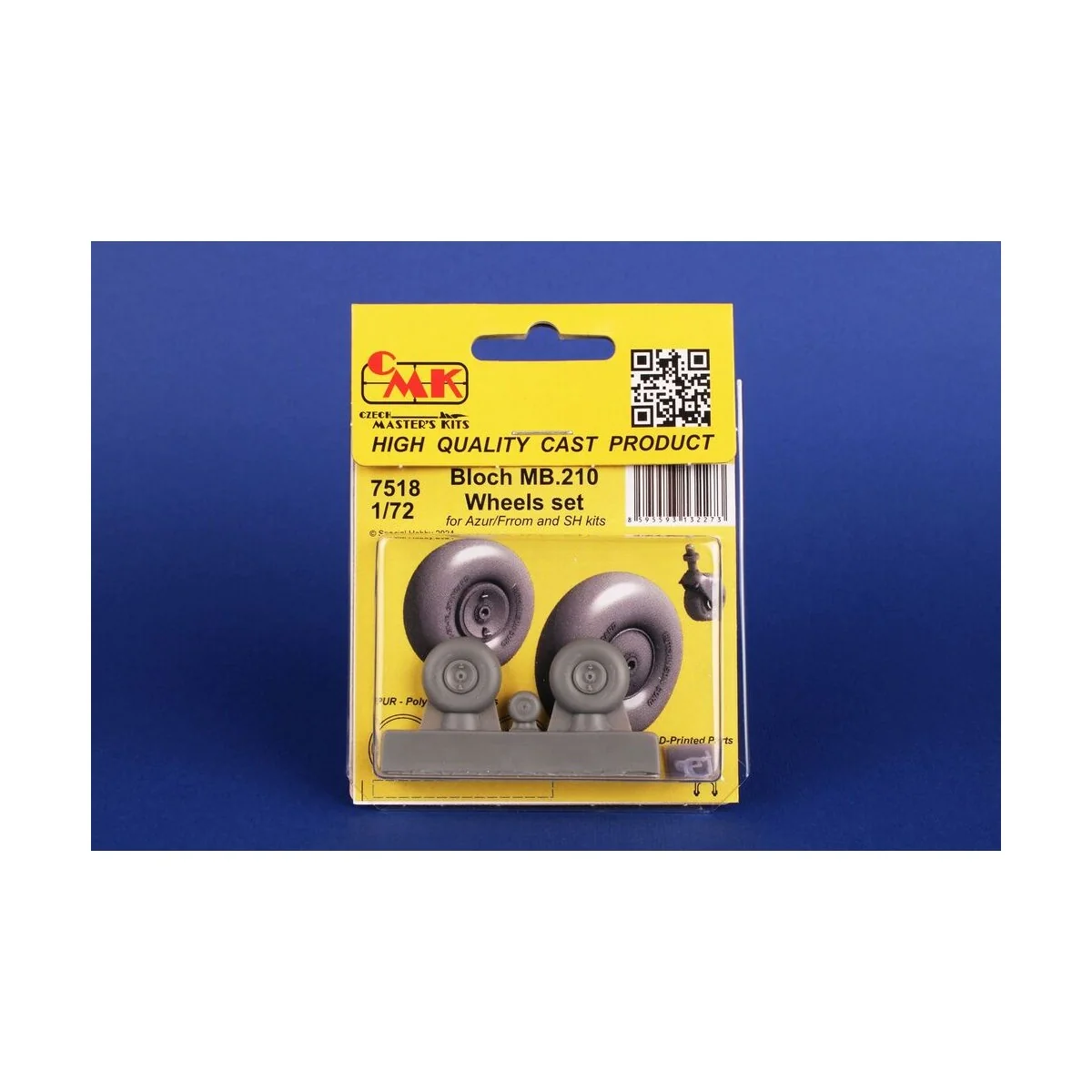 Bloch MB.210 Mainwheels and Tailwheel w/Leg, 1/72 - CMK 129-7518