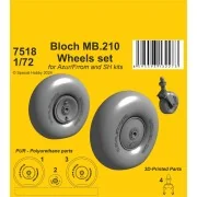 Bloch MB.210 Mainwheels and Tailwheel w/Leg, 1/72 - CMK 129-7518