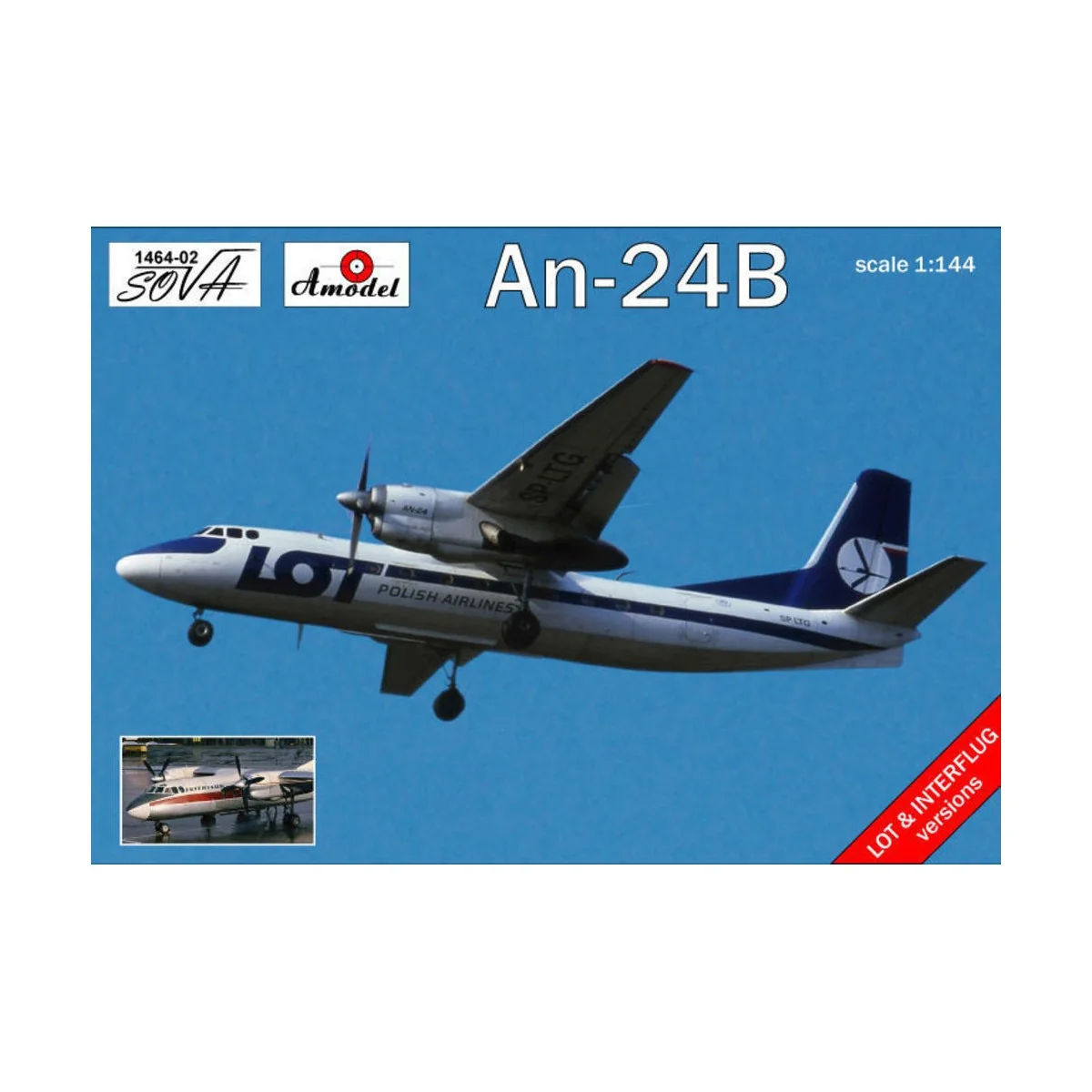 Antonov An-24B Polish/DDR airlines, 1/144 - Amodel AMO1464-02 Antonov An-24B Polish/DDR airlines, 1/144 - Amodel AMO1464-02