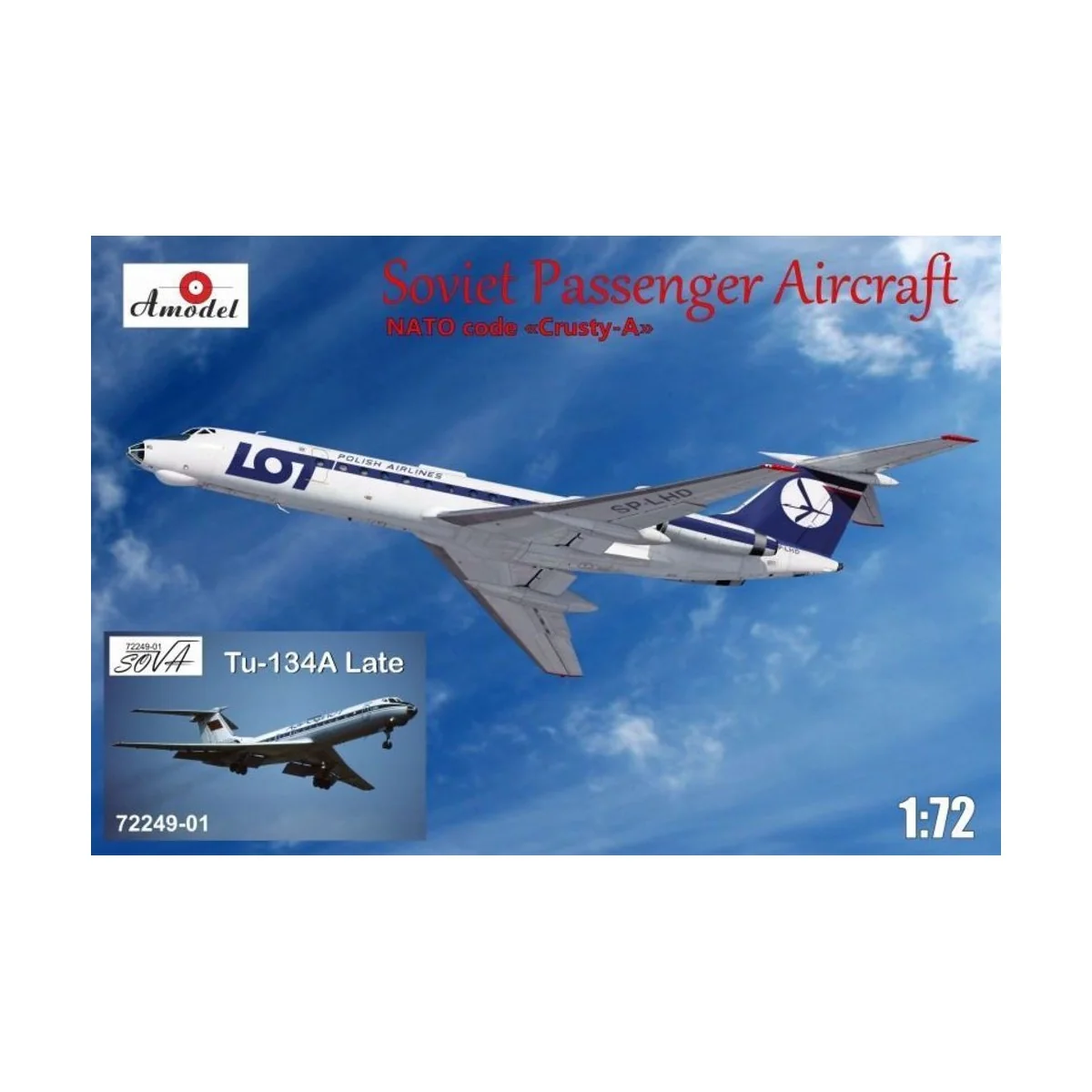 Tupolev Tu-134A, late LOT/Aeroflot - Amodel AMO72249-01