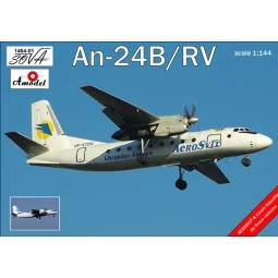 Antonov An-24B/RV Ukrainian airlines, 1/144 - Amodel AMO1464-01