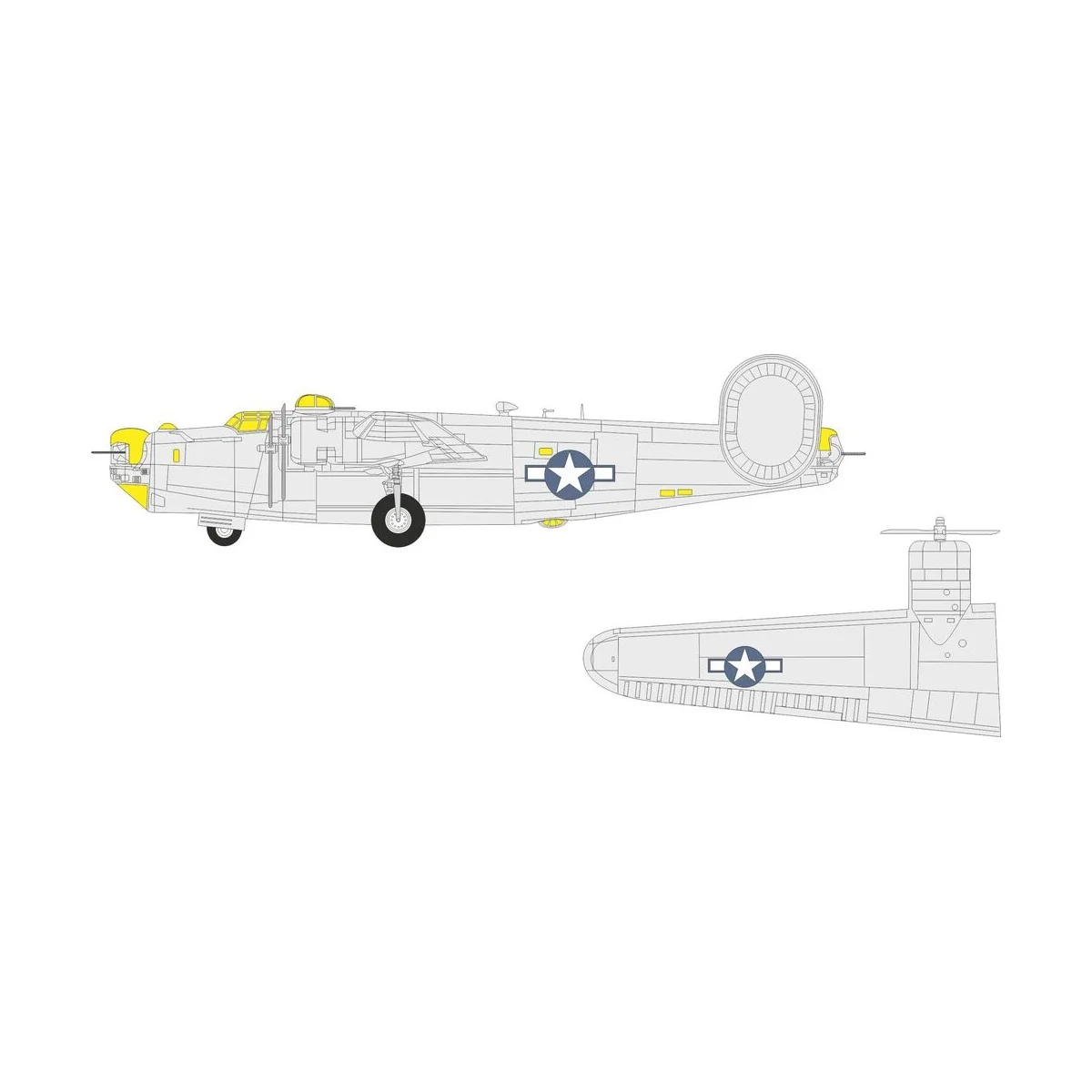 B-24J US national insignia  HASEGAWA - Eduard Accessories CX696