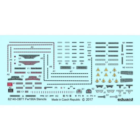 Fw 190 A stencils for Eduard, 1/48 - Eduard Accessories D48029